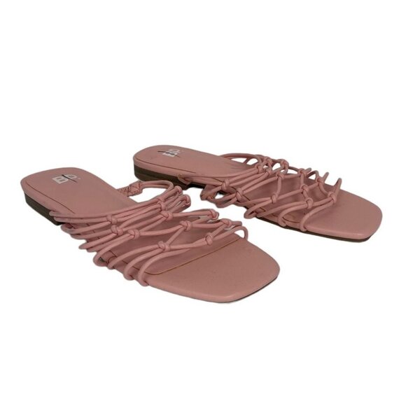 Nordstrom BP Pink Strappy Slides Sandals Size 5.5 Knotted Straps Piper Strappy - Picture 2 of 11